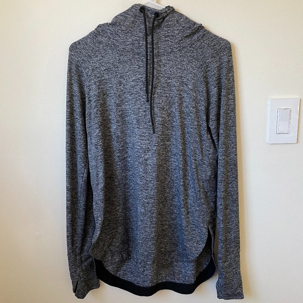 Athleta Gray Hoodie Pullover Top Size S Thumbholes